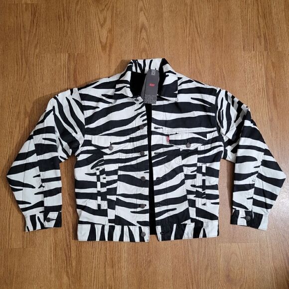 Levi's Skateboard Zebra Black Corduroy Reversible Jacket Cordura Size Small S - Picture 9 of 16